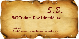 Sándor Dezideráta névjegykártya