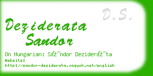 deziderata sandor business card